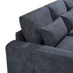Divano componibile a L grande e moderno U_Style, imbottito in piuma, divano convertibile con chaise longue reversibile per soggiorno