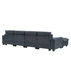 Divano componibile a L grande e moderno U_Style, imbottito in piuma, divano convertibile con chaise longue reversibile per soggiorno