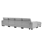 Divano componibile a L grande e moderno U_Style, imbottito in piuma, divano convertibile con chaise longue reversibile per soggiorno