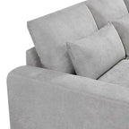 Divano componibile a L grande e moderno U_Style, imbottito in piuma, divano convertibile con chaise longue reversibile per soggiorno
