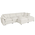 Canapé sectionnel moderne en U U_STYLE, 2 grandes méridiennes avec poufs amovibles pour salon