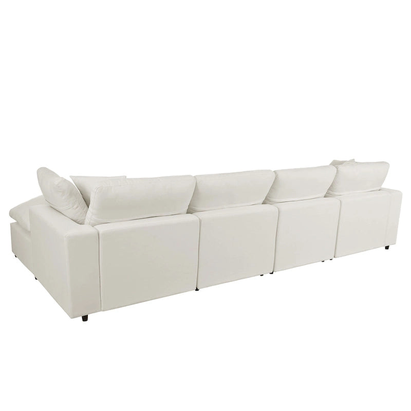 Canapé sectionnel moderne en U U_STYLE, 2 grandes méridiennes avec poufs amovibles pour salon