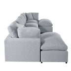 Canapé sectionnel moderne en U U_STYLE, 2 grandes méridiennes avec poufs amovibles pour salon
