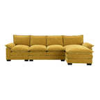[VIDEO provided][New]118*55 Canapé moderne en chenille en forme de L avec double coussin d'assise, meubles d'intérieur rembourrés à 5 places, S