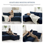 [VIDEO provided][New]118*55 Canapé moderne en chenille en forme de L avec double coussin d'assise, meubles d'intérieur rembourrés à 5 places, S
