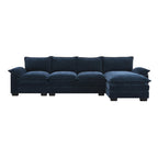 [VIDEO provided][New]118*55 Canapé moderne en chenille en forme de L avec double coussin d'assise, meubles d'intérieur rembourrés à 5 places, S