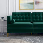 Canapé d'angle sectionnel Chatty Velvet moderne capitonné pour salon