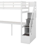 Letto a soppalco singolo con scala e scrivania integrata