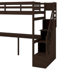 Letto a soppalco singolo con scala e scrivania integrata