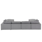 Canapé d'angle en U Anka en lin gris avec rembourrage en duvet, par iNSPIRE Q Modern