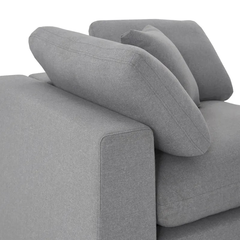 Canapé d'angle en U Anka en lin gris avec rembourrage en duvet, par iNSPIRE Q Modern