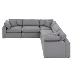 Divano componibile Anka grigio lino a 5 posti di iNSPIRE Q Modern