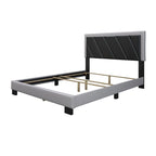 Struttura letto Savona Diagonal imbottita, colore nero e grigio
