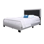 Struttura letto Savona Diagonal imbottita, colore nero e grigio