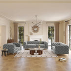 Ensemble de canapé et causeuse capitonnés en velours Chesterfield Corvus Aosta pour salon
