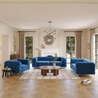 Ensemble de canapé et causeuse capitonnés en velours Chesterfield Corvus Aosta pour salon
