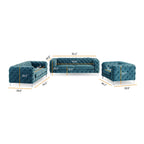 Ensemble de canapé et causeuse capitonnés en velours Chesterfield Corvus Aosta pour salon