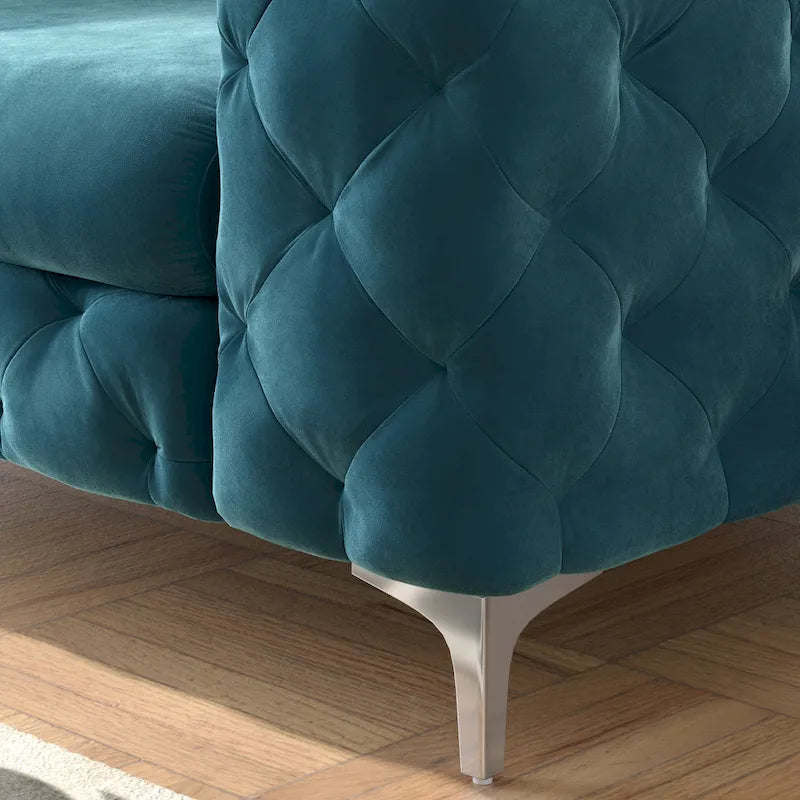 Ensemble de canapé et causeuse capitonnés en velours Chesterfield Corvus Aosta pour salon