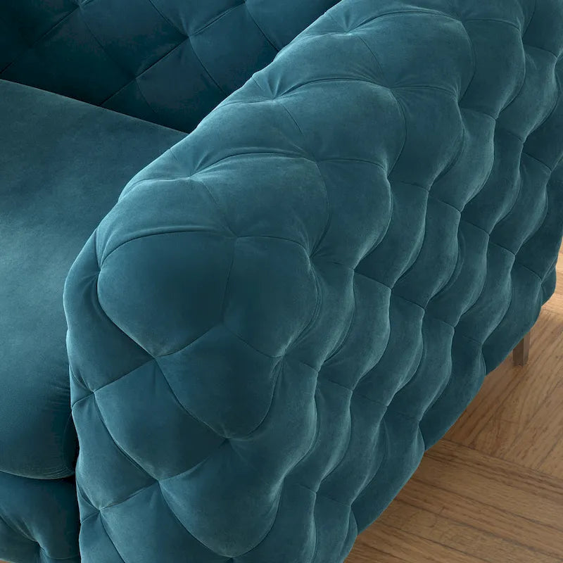 Ensemble de canapé et causeuse capitonnés en velours Chesterfield Corvus Aosta pour salon