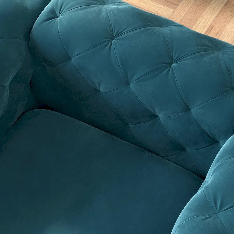 Ensemble de canapé et causeuse capitonnés en velours Chesterfield Corvus Aosta pour salon