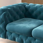 Ensemble de canapé et causeuse capitonnés en velours Chesterfield Corvus Aosta pour salon