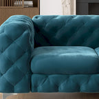 Ensemble de canapé et causeuse capitonnés en velours Chesterfield Corvus Aosta pour salon