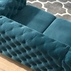 Ensemble de canapé et causeuse capitonnés en velours Chesterfield Corvus Aosta pour salon