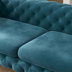 Ensemble de canapé et causeuse capitonnés en velours Chesterfield Corvus Aosta pour salon