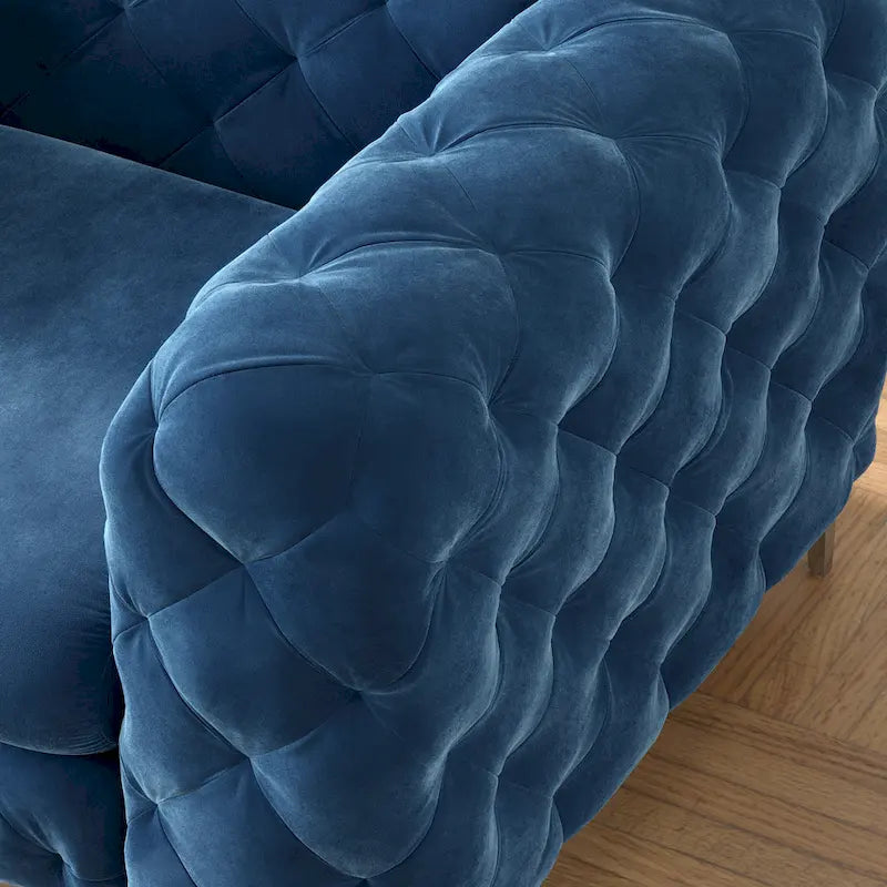 Ensemble de canapé et causeuse capitonnés en velours Chesterfield Corvus Aosta pour salon