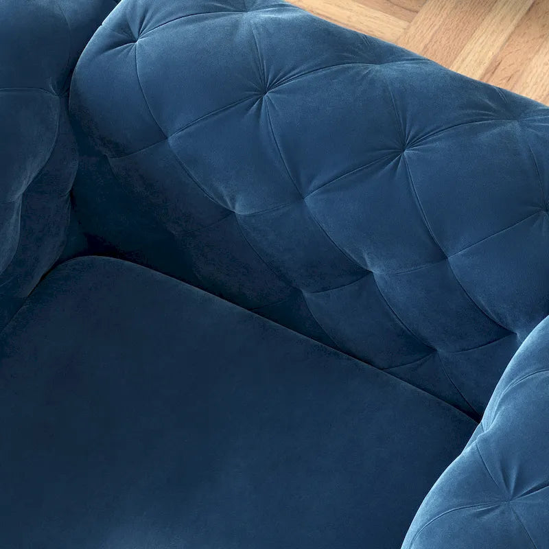 Ensemble de canapé et causeuse capitonnés en velours Chesterfield Corvus Aosta pour salon