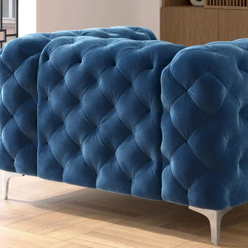 Ensemble de canapé et causeuse capitonnés en velours Chesterfield Corvus Aosta pour salon