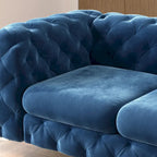 Ensemble de canapé et causeuse capitonnés en velours Chesterfield Corvus Aosta pour salon