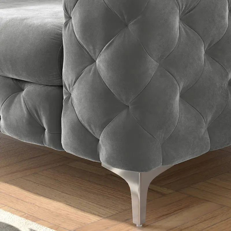 Ensemble de canapé et causeuse capitonnés en velours Chesterfield Corvus Aosta pour salon