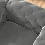 Ensemble de canapé et causeuse capitonnés en velours Chesterfield Corvus Aosta pour salon