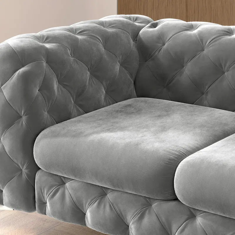Ensemble de canapé et causeuse capitonnés en velours Chesterfield Corvus Aosta pour salon