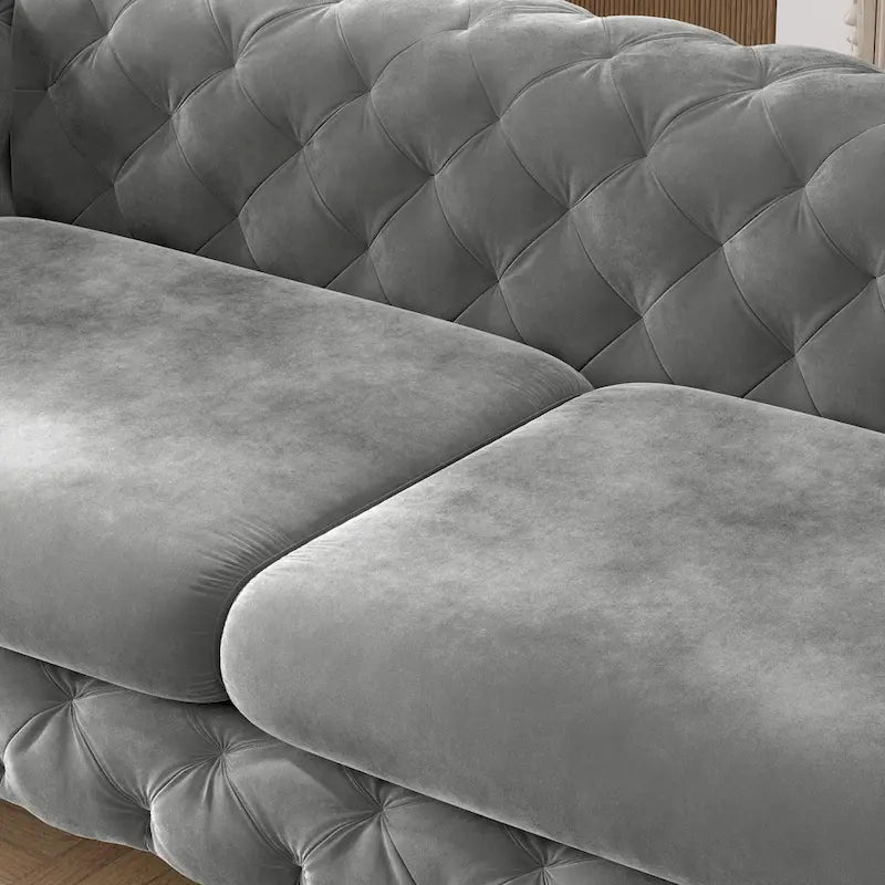 Ensemble de canapé et causeuse capitonnés en velours Chesterfield Corvus Aosta pour salon