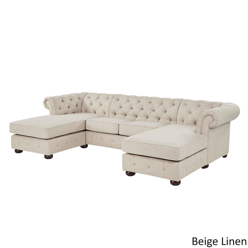 Canapé 4 places et méridiennes Chesterfield Knightsbridge à accoudoirs roulés touffetés par iNSPIRE Q Artisan