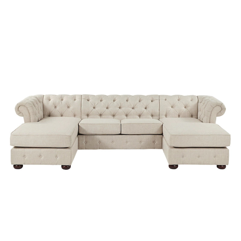 Canapé 4 places et méridiennes Chesterfield Knightsbridge à accoudoirs roulés touffetés par iNSPIRE Q Artisan