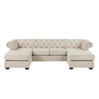 Canapé 4 places et méridiennes Chesterfield Knightsbridge à accoudoirs roulés touffetés par iNSPIRE Q Artisan