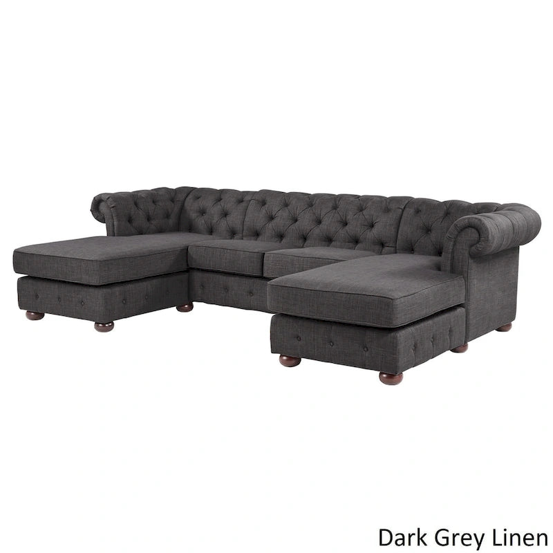 Canapé 4 places et méridiennes Chesterfield Knightsbridge à accoudoirs roulés touffetés par iNSPIRE Q Artisan