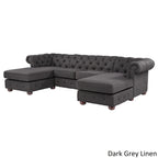Canapé 4 places et méridiennes Chesterfield Knightsbridge à accoudoirs roulés touffetés par iNSPIRE Q Artisan