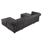 Canapé 4 places et méridiennes Chesterfield Knightsbridge à accoudoirs roulés touffetés par iNSPIRE Q Artisan