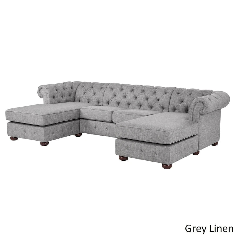 Canapé 4 places et méridiennes Chesterfield Knightsbridge à accoudoirs roulés touffetés par iNSPIRE Q Artisan