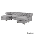 Canapé 4 places et méridiennes Chesterfield Knightsbridge à accoudoirs roulés touffetés par iNSPIRE Q Artisan