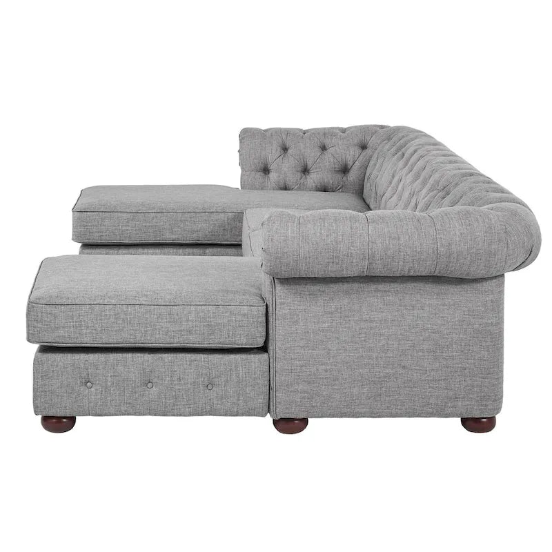 Canapé 4 places et méridiennes Chesterfield Knightsbridge à accoudoirs roulés touffetés par iNSPIRE Q Artisan