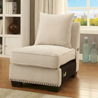 Canapé d'angle contemporain Riti en tissu beige par Furniture of America