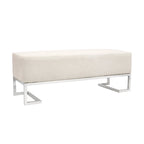 Panca di lusso imbottita in acciaio inossidabile - L122xP42xH45 cm
