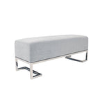 Panca di lusso imbottita in acciaio inossidabile - L122xP42xH45 cm