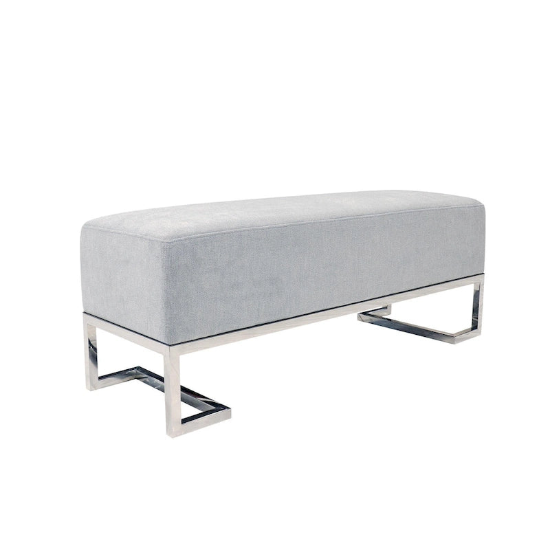 Panca di lusso imbottita in acciaio inossidabile - L122xP42xH45 cm