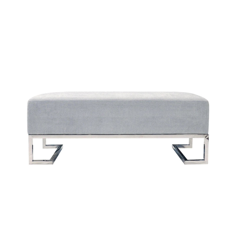 Panca di lusso imbottita in acciaio inossidabile - L122xP42xH45 cm